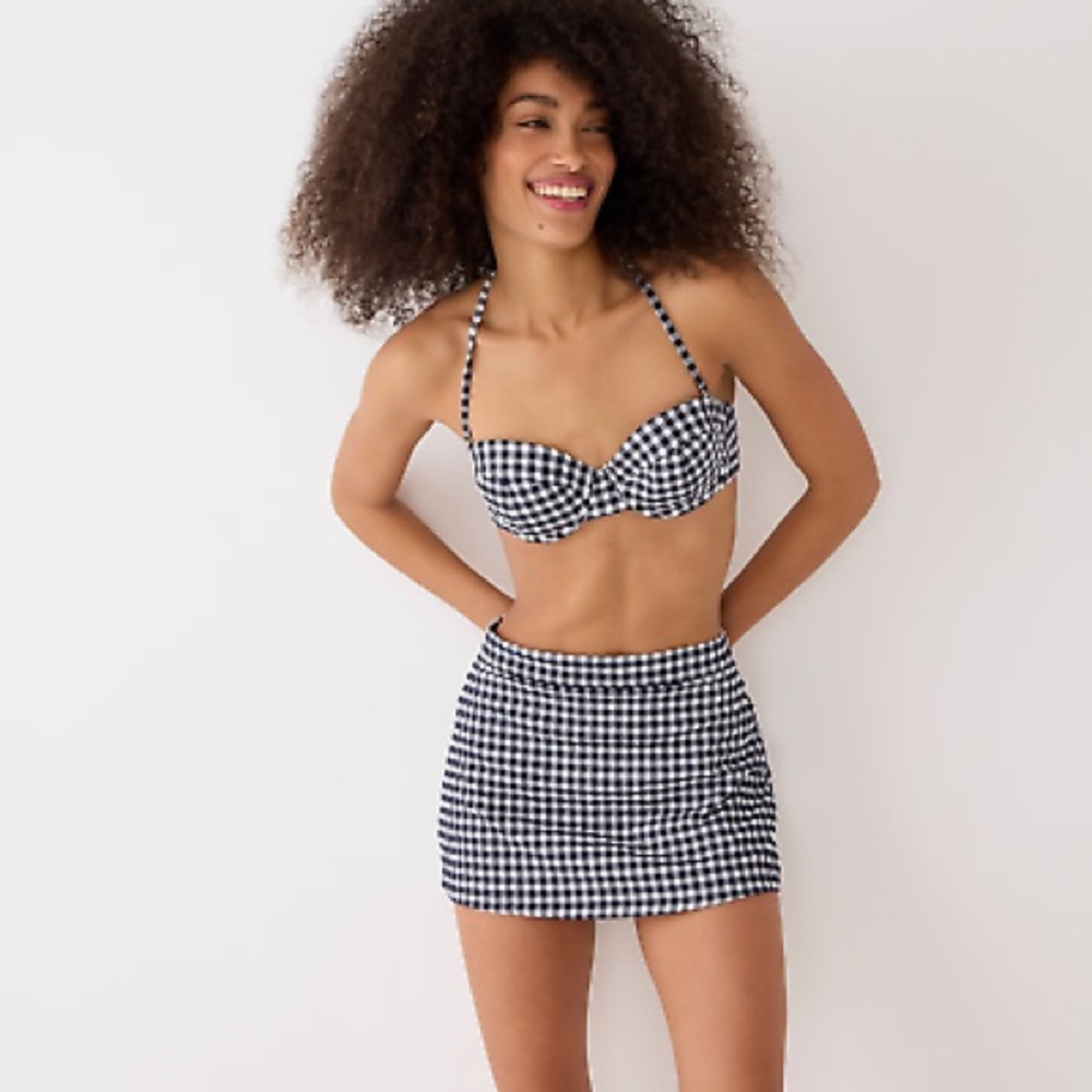 J Crew Gingham Swim Skirt NWT